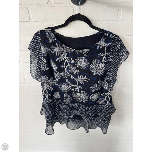 Top Short Sleeve By Cabi In Black & Blue, Size: M