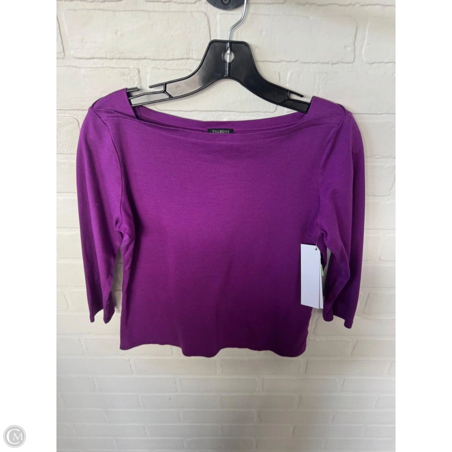 Top 3/4 Sleeve Basic By Talbots In Purple, Size: Sp