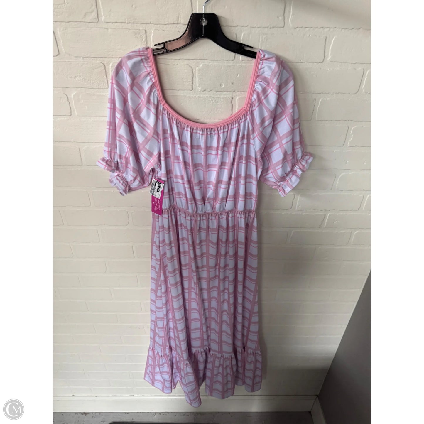 Dress Casual Maxi By Clothes Mentor In Pink & White, Size: L