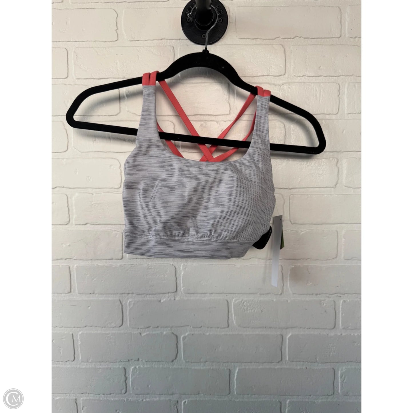 Athletic Bra By Lululemon In Grey & Orange, Size: S