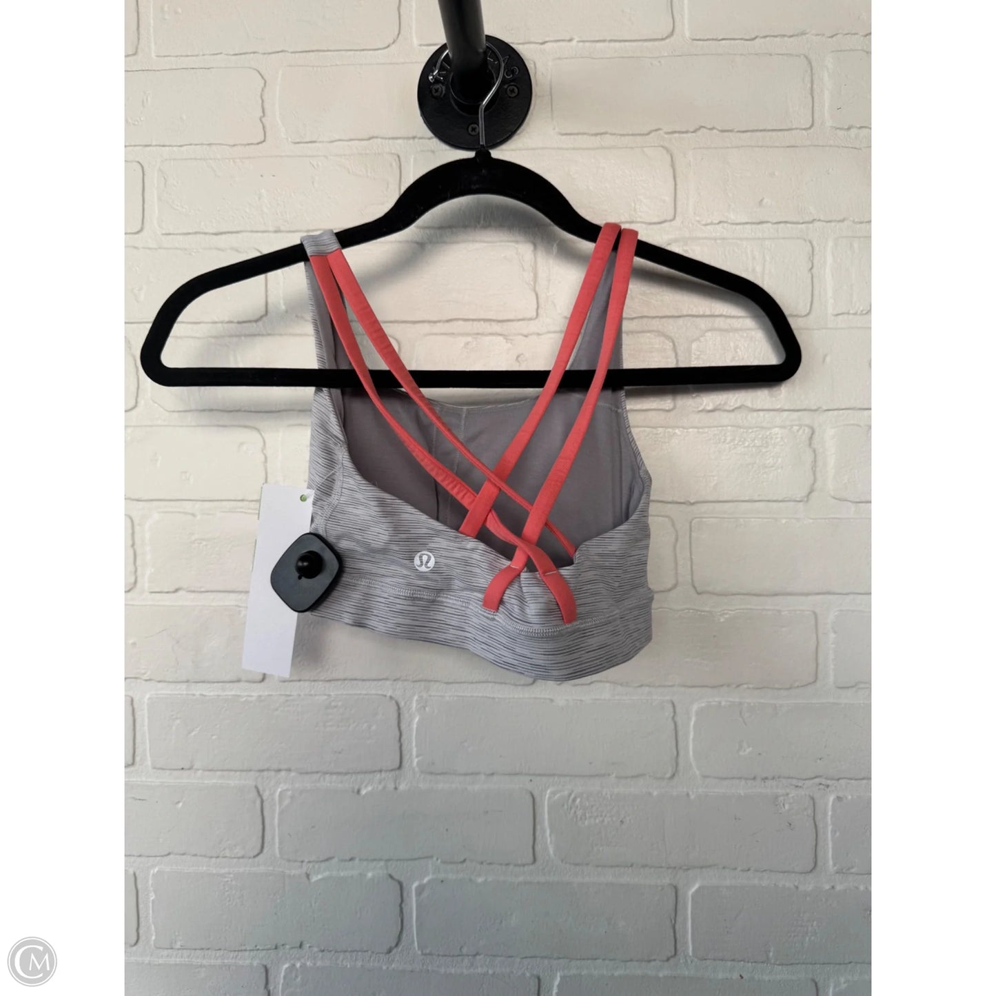 Athletic Bra By Lululemon In Grey & Orange, Size: S