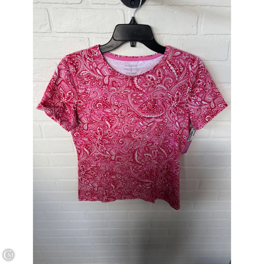 Top Short Sleeve By Talbots In Pink & Red, Size: S
