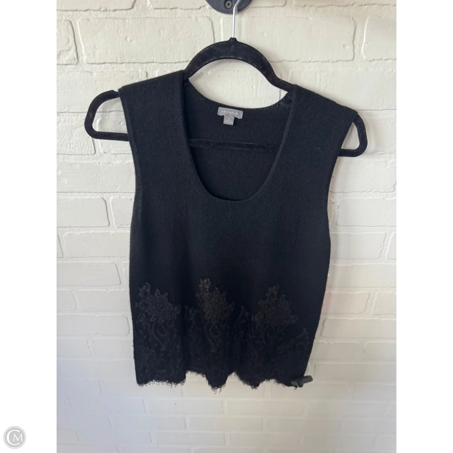 Vest Sweater By Ann Taylor In Black, Size: M