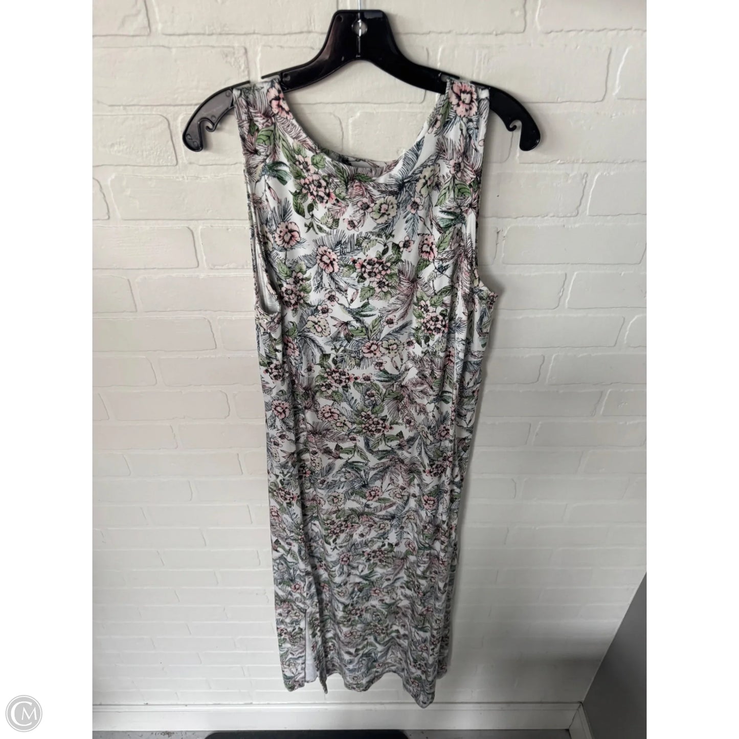 Dress Casual Midi By J. Jill In Green & Pink, Size: L