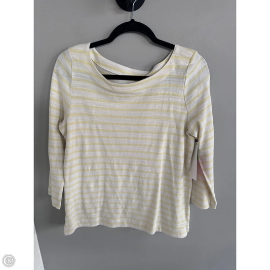 Top 3/4 Sleeve By Loft In Tan & Yellow, Size: M
