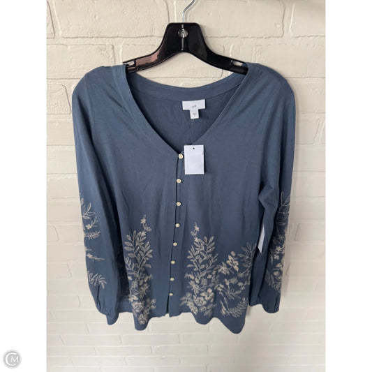Top Long Sleeve By J. Jill In Blue & Tan, Size: S