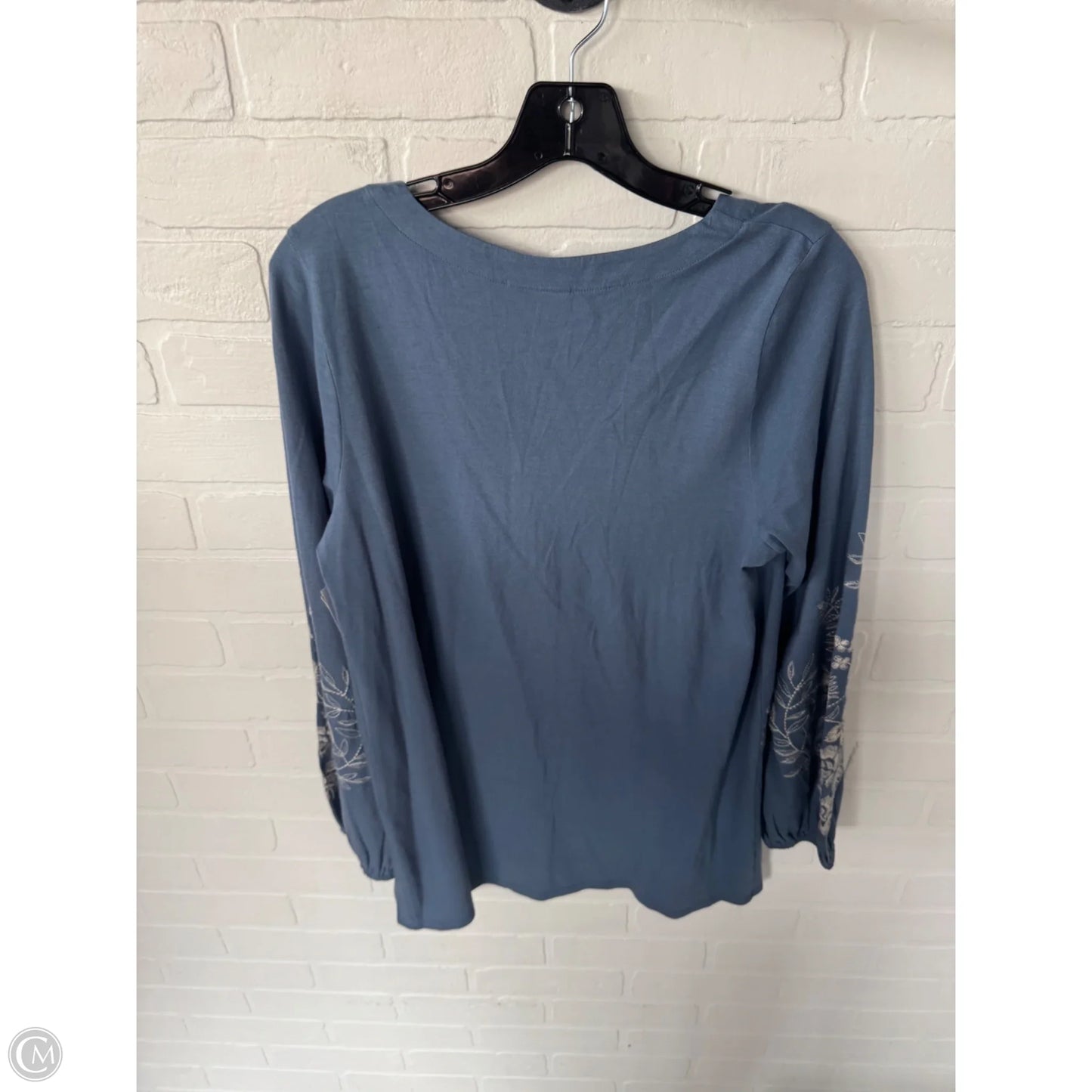 Top Long Sleeve By J. Jill In Blue & Tan, Size: S