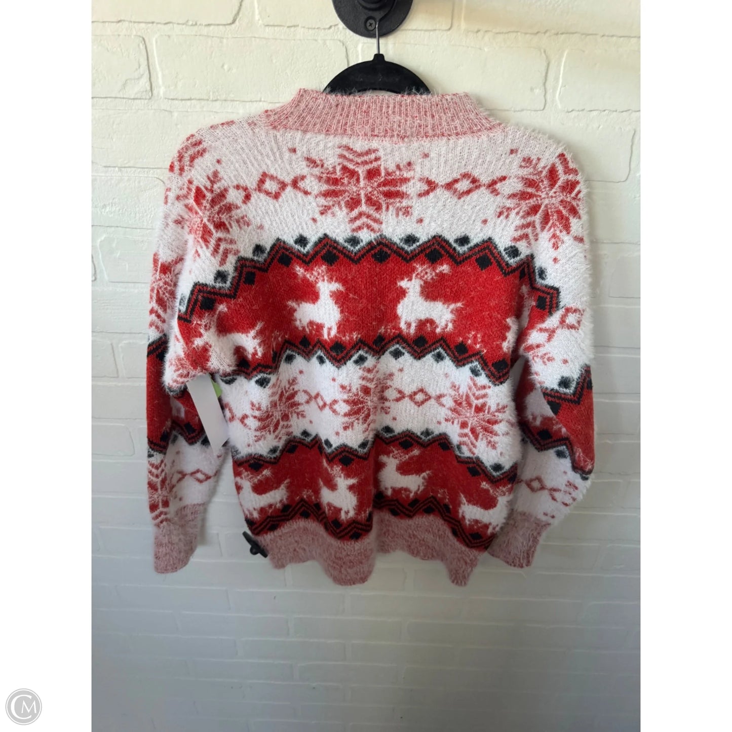 Sweater By Clothes Mentor In Red & White, Size: Xl