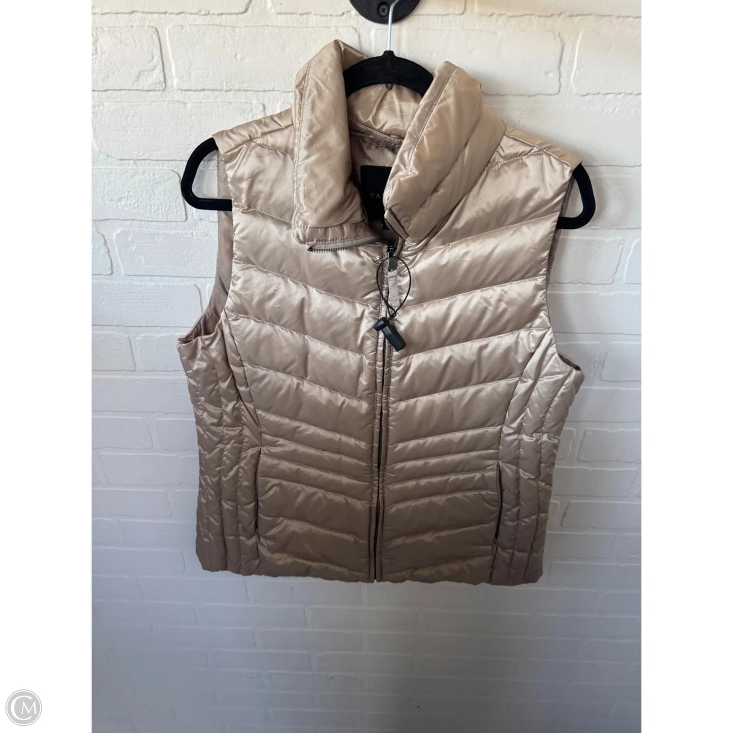 Vest Puffer & Quilted By Talbots In Gold, Size: L