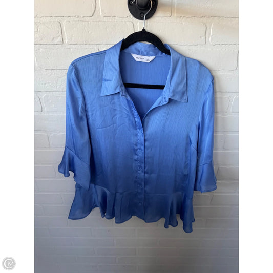 Top Short Sleeve By Nine West In Blue, Size: L