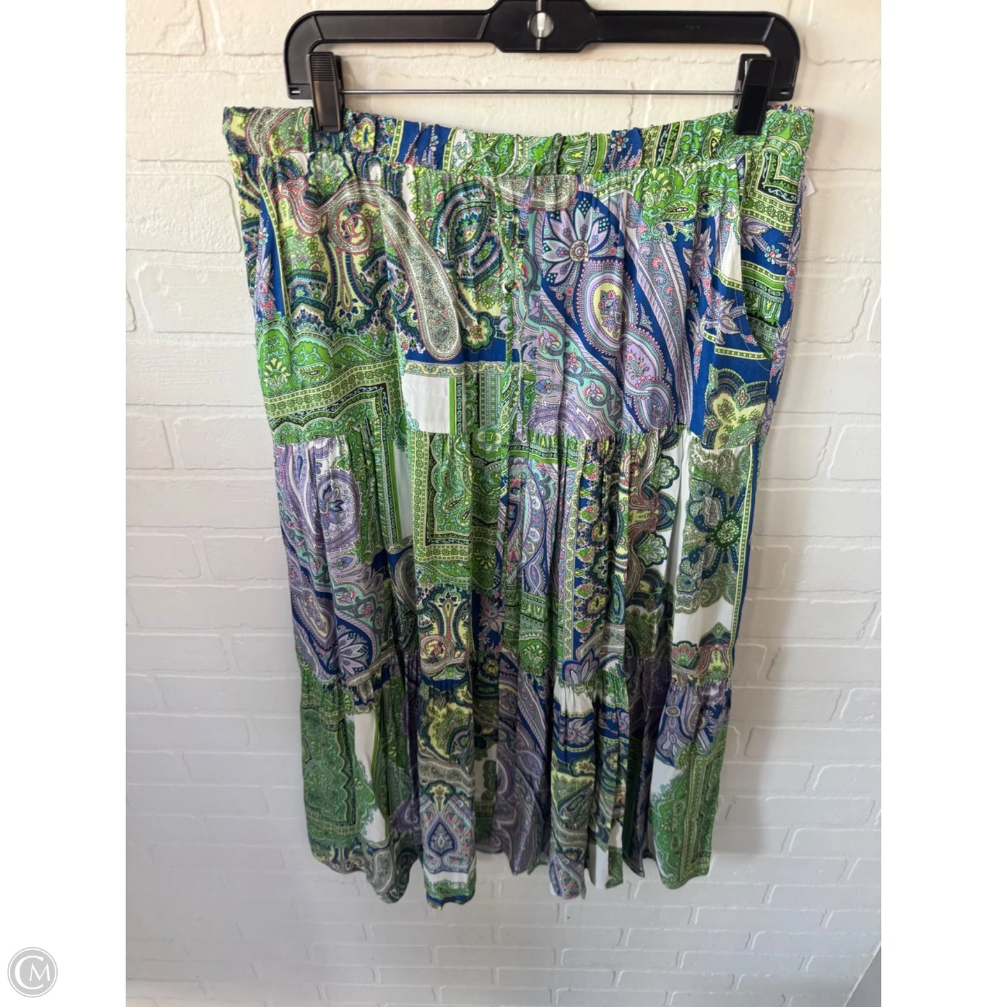 Skirt Midi By Karen Kane In Green & Purple, Size: 12