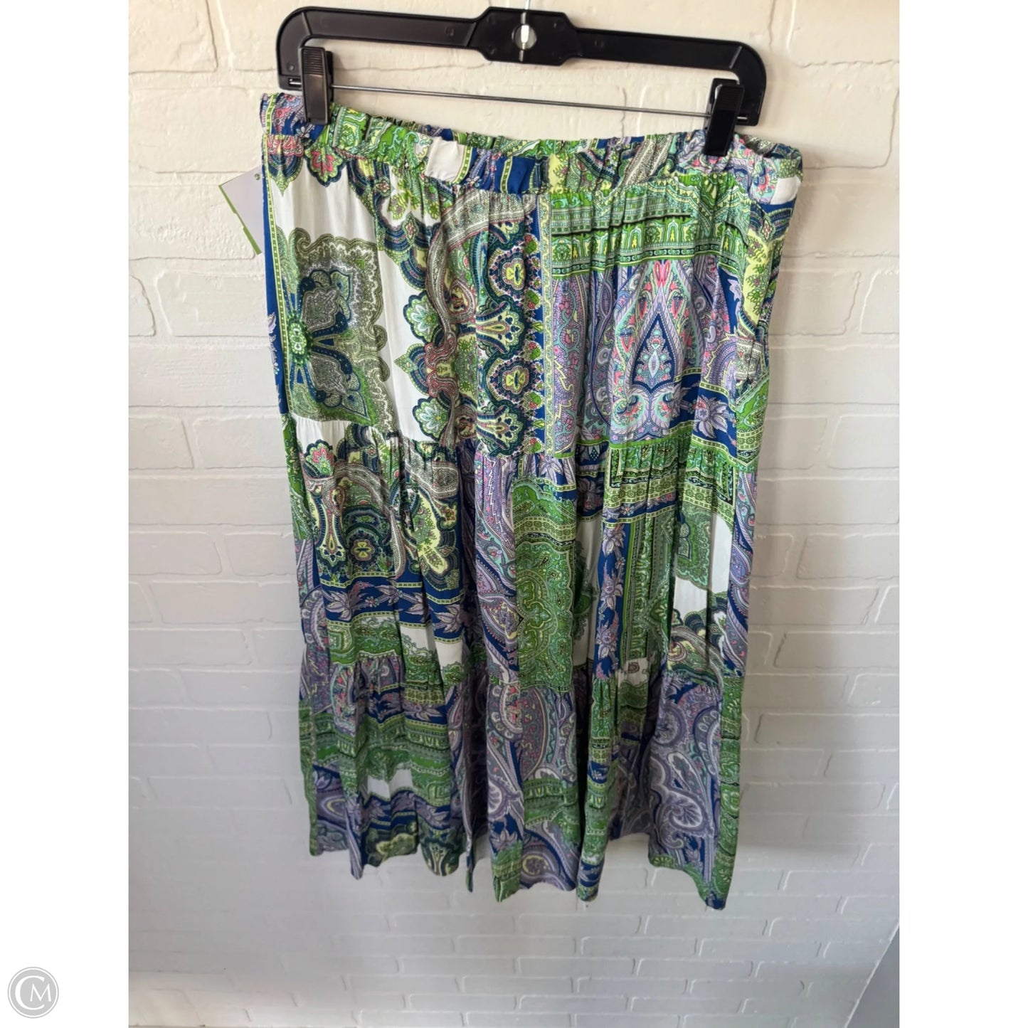 Skirt Midi By Karen Kane In Green & Purple, Size: 12