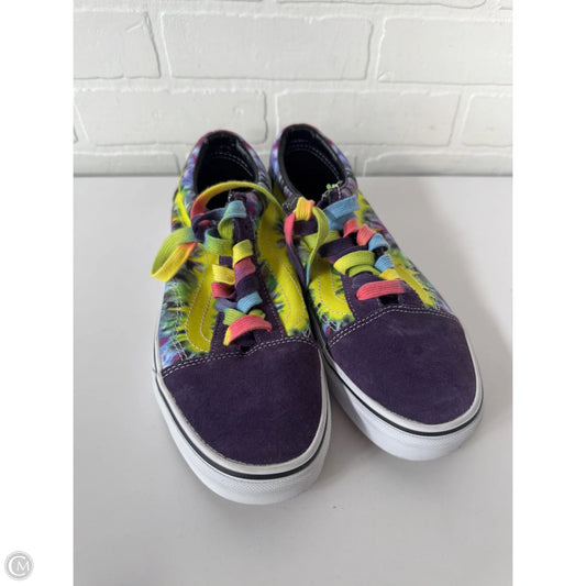 Shoes Sneakers By Vans In Purple & Yellow, Size: 9.5