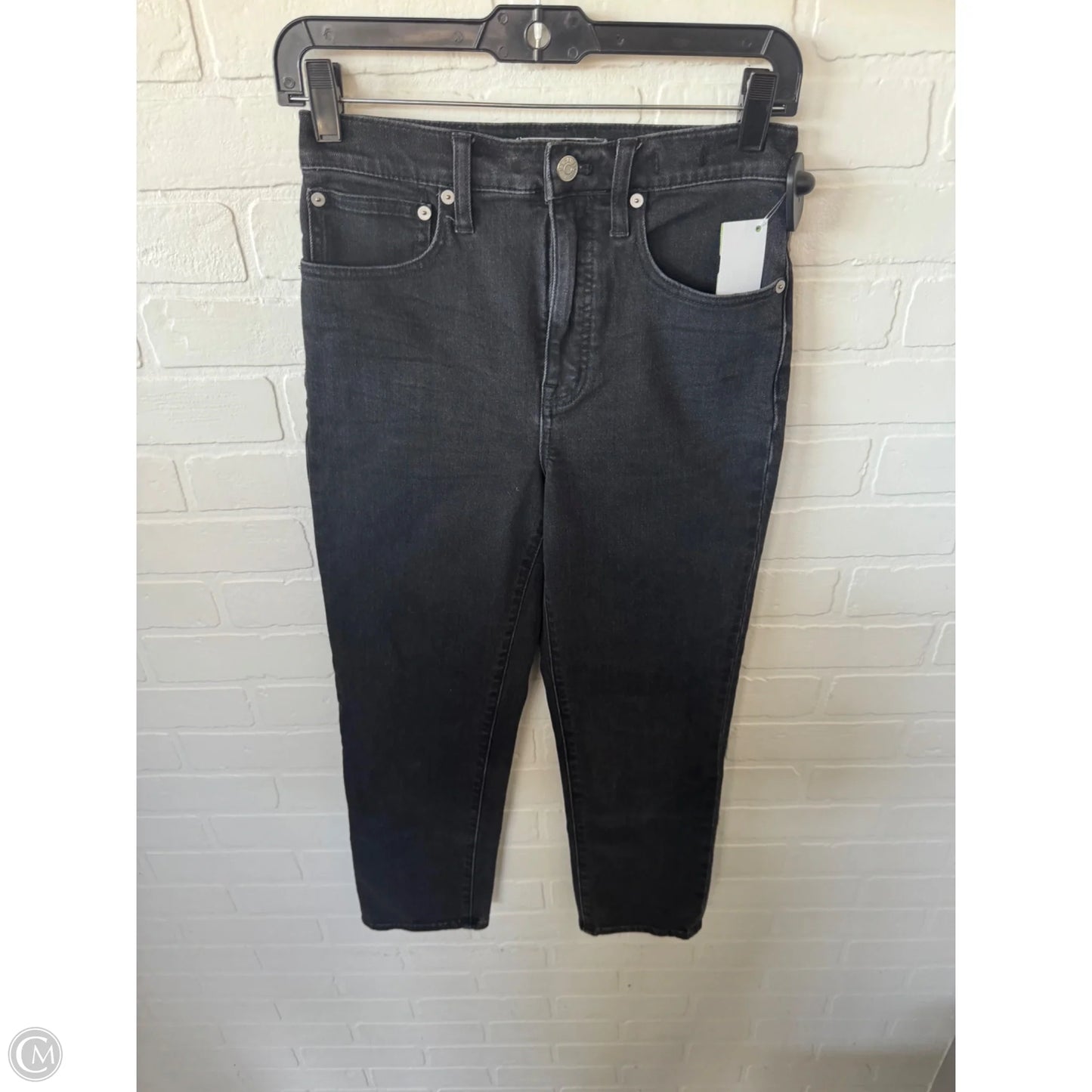 Jeans Straight By Madewell In Black Denim, Size: 0