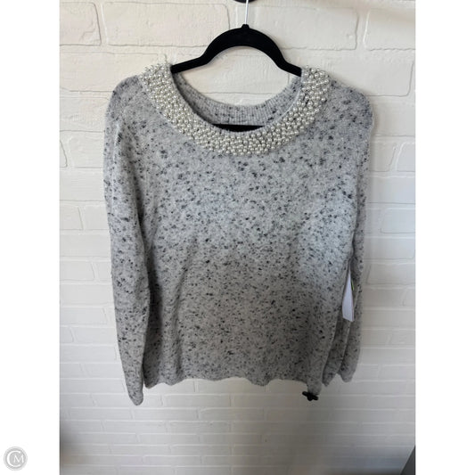 Sweater Designer By Karl Lagerfeld In Grey & White, Size: Xl