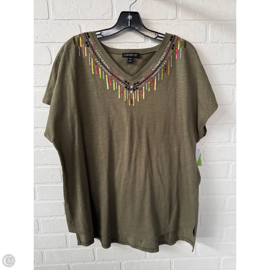 Top Short Sleeve By Lane Bryant In Green, Size: 1x