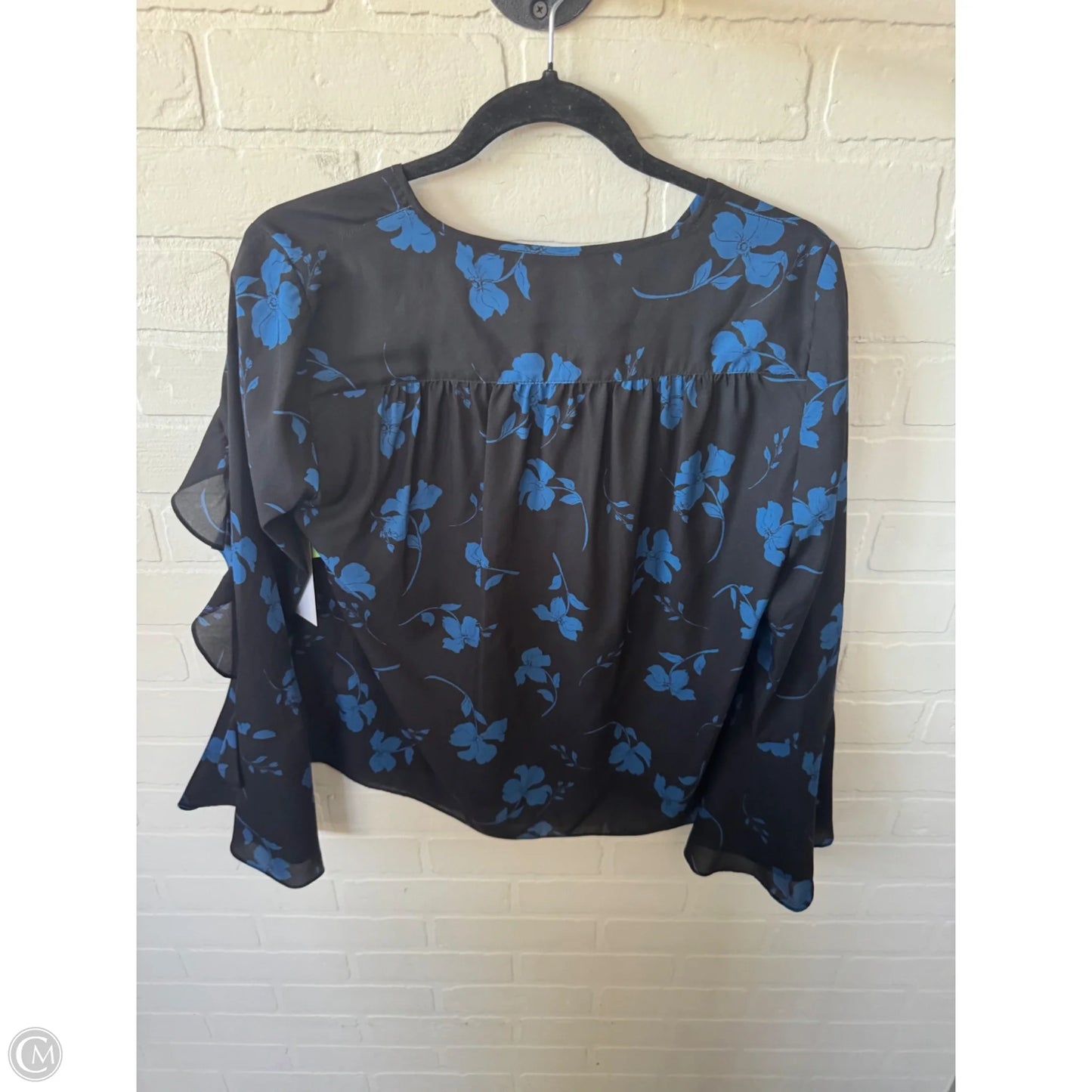 Top Long Sleeve By Parker In Black & Blue, Size: Xs