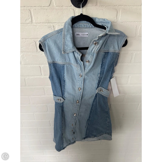 Dress Casual Short By Zara In Blue Denim, Size: S