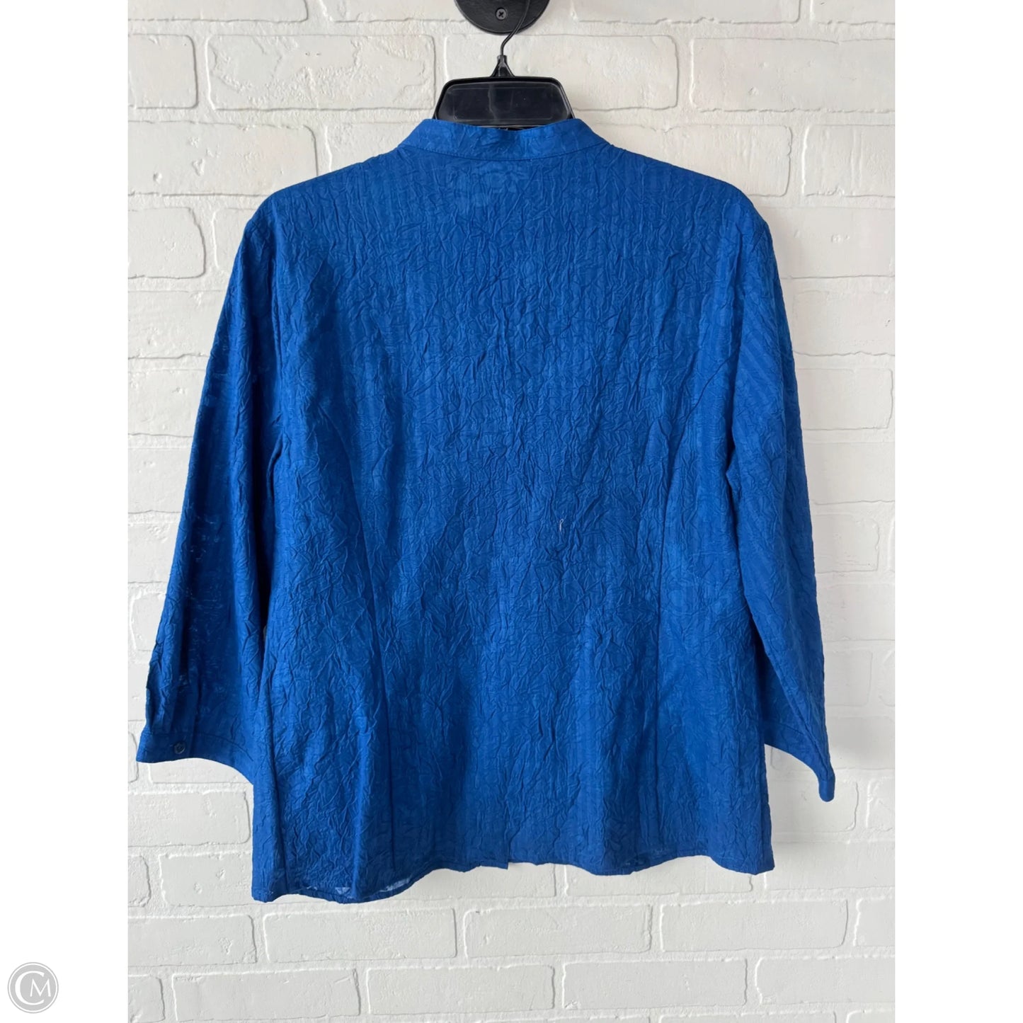 Top 3/4 Sleeve By Jm Collections In Blue, Size: L