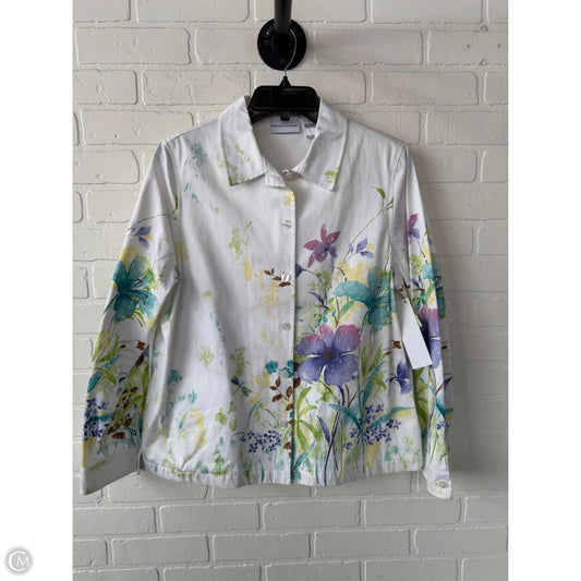 Jacket Denim By Alfred Dunner In Green & White, Size: L