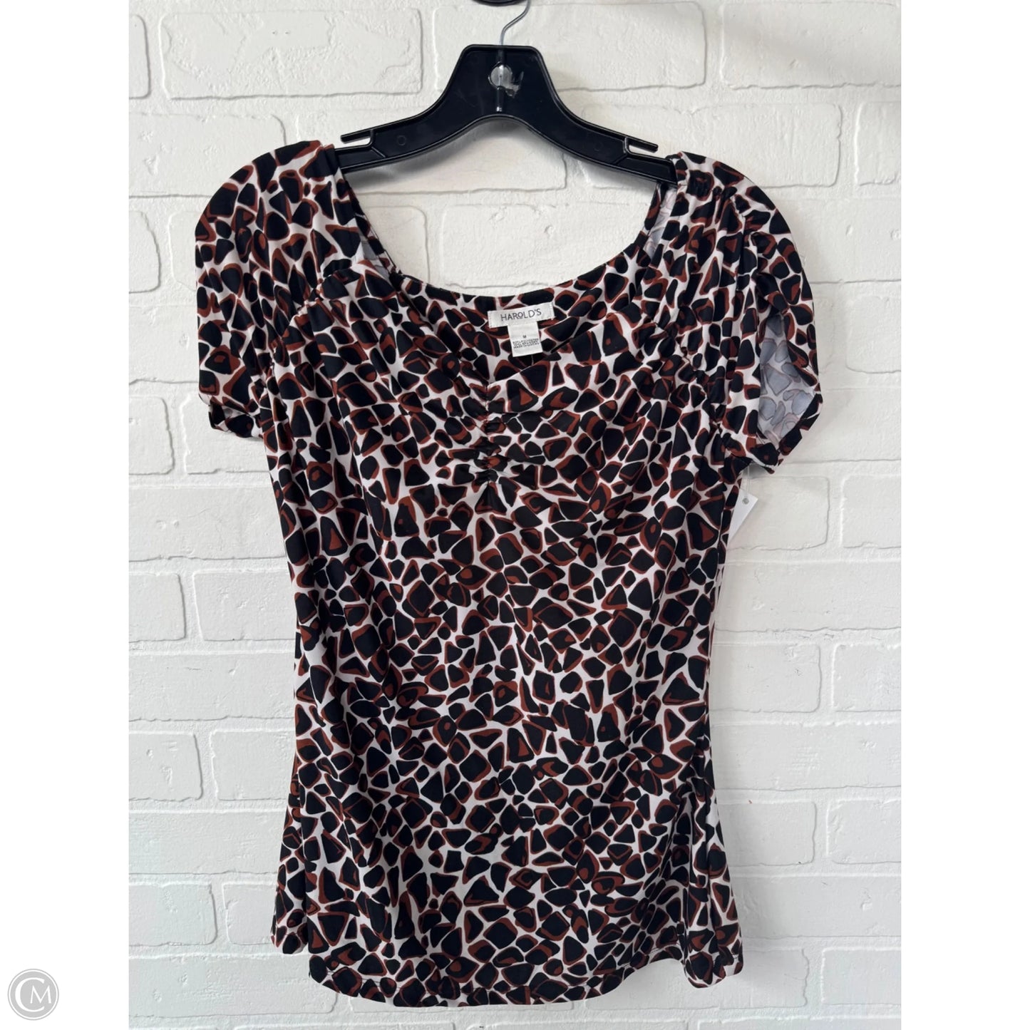 Top Short Sleeve By Harolds In Black & Brown, Size: M