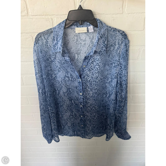 Top Long Sleeve By Chicos In Blue, Size: L