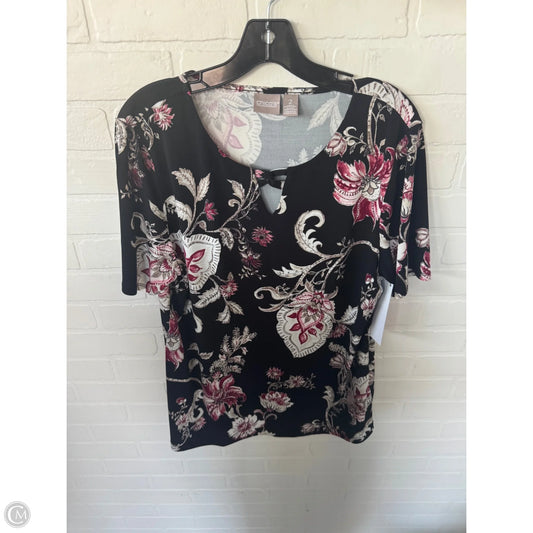 Top Short Sleeve By Chicos In Black & Red, Size: L