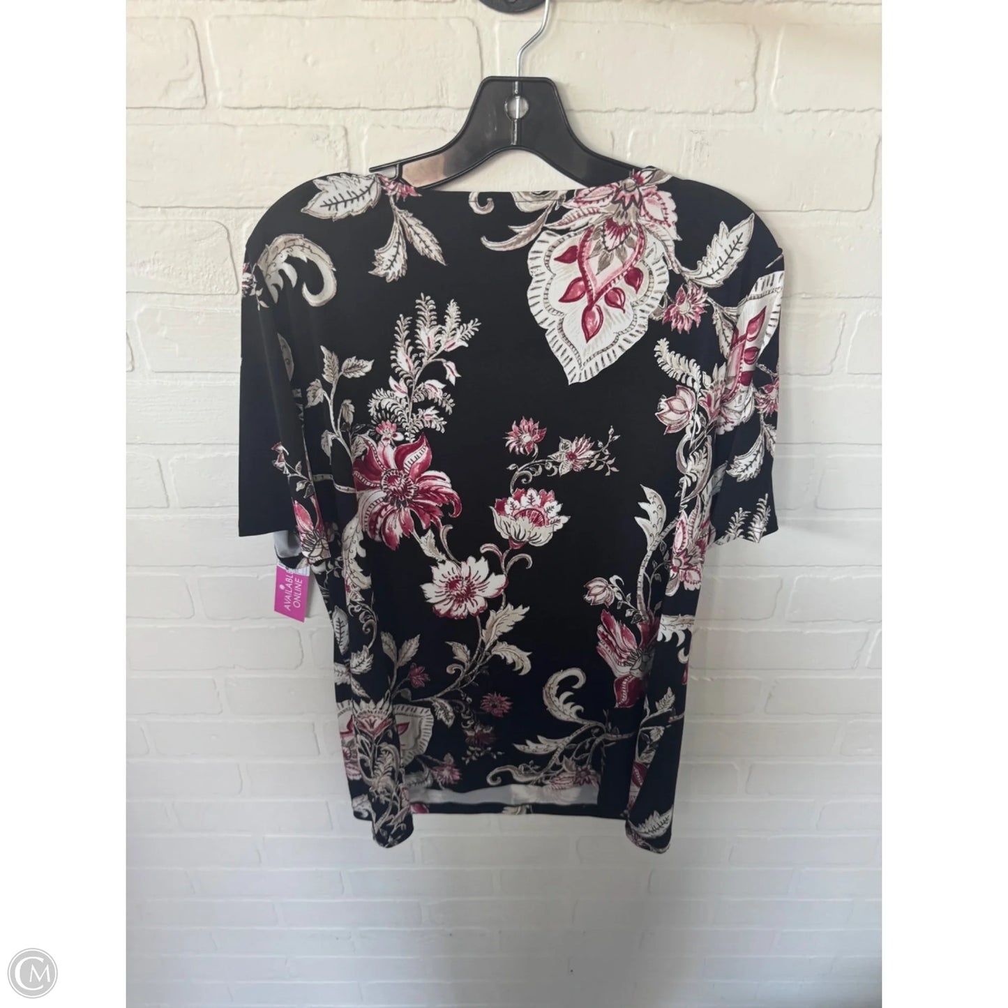 Top Short Sleeve By Chicos In Black & Red, Size: L