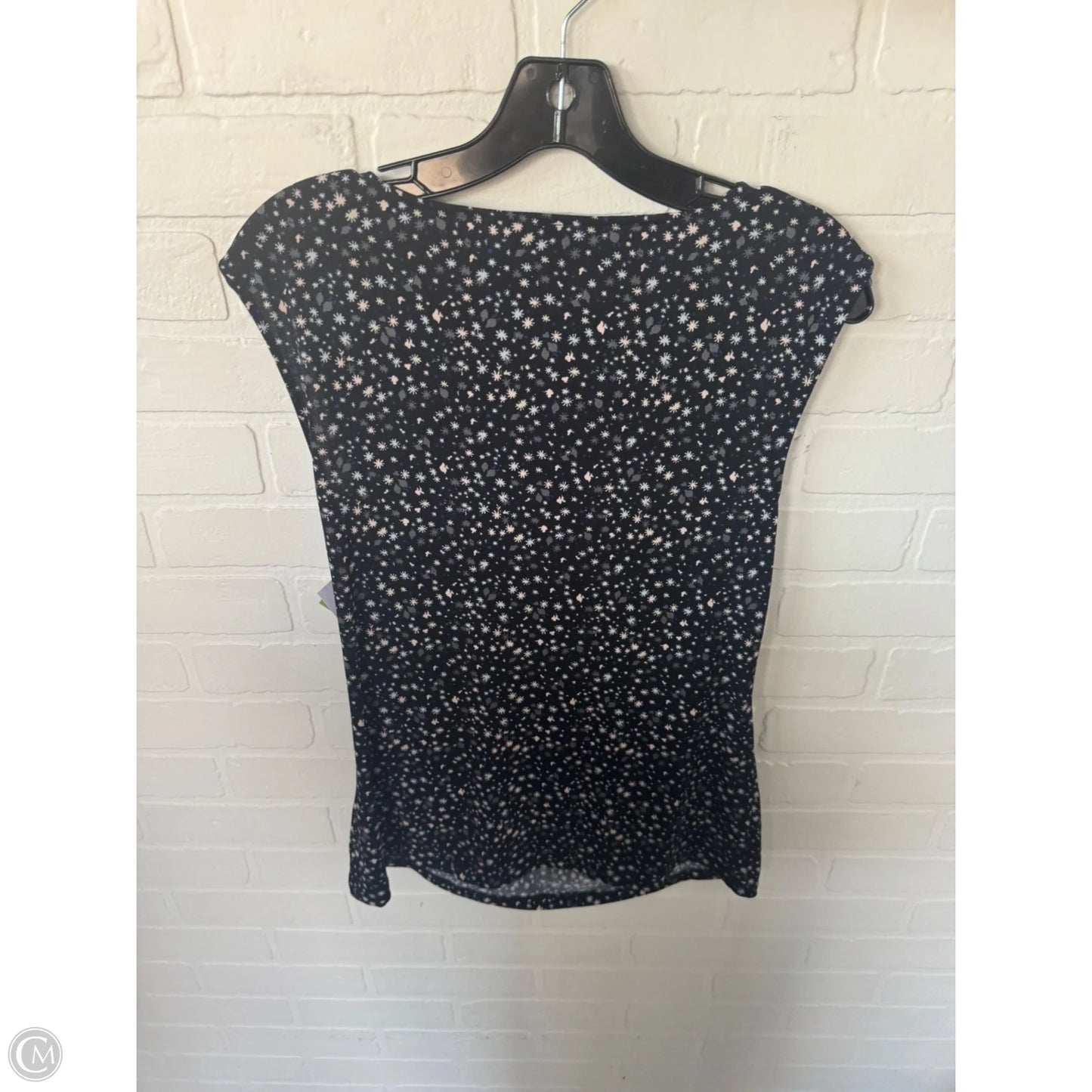 Top Sleeveless By Ann Taylor In Black & Grey, Size: L