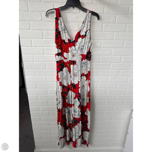 Dress Casual Maxi By C And C In Red & White, Size: L