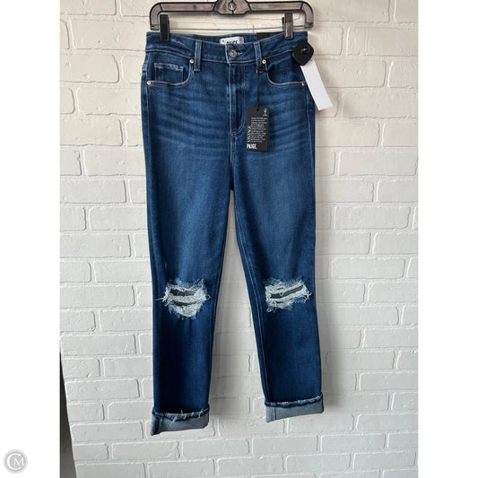 Jeans Straight By Paige In Blue Denim, Size: 4