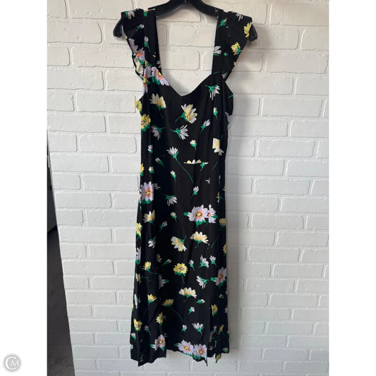 Dress Casual Midi By Loft In Black & Purple, Size: M