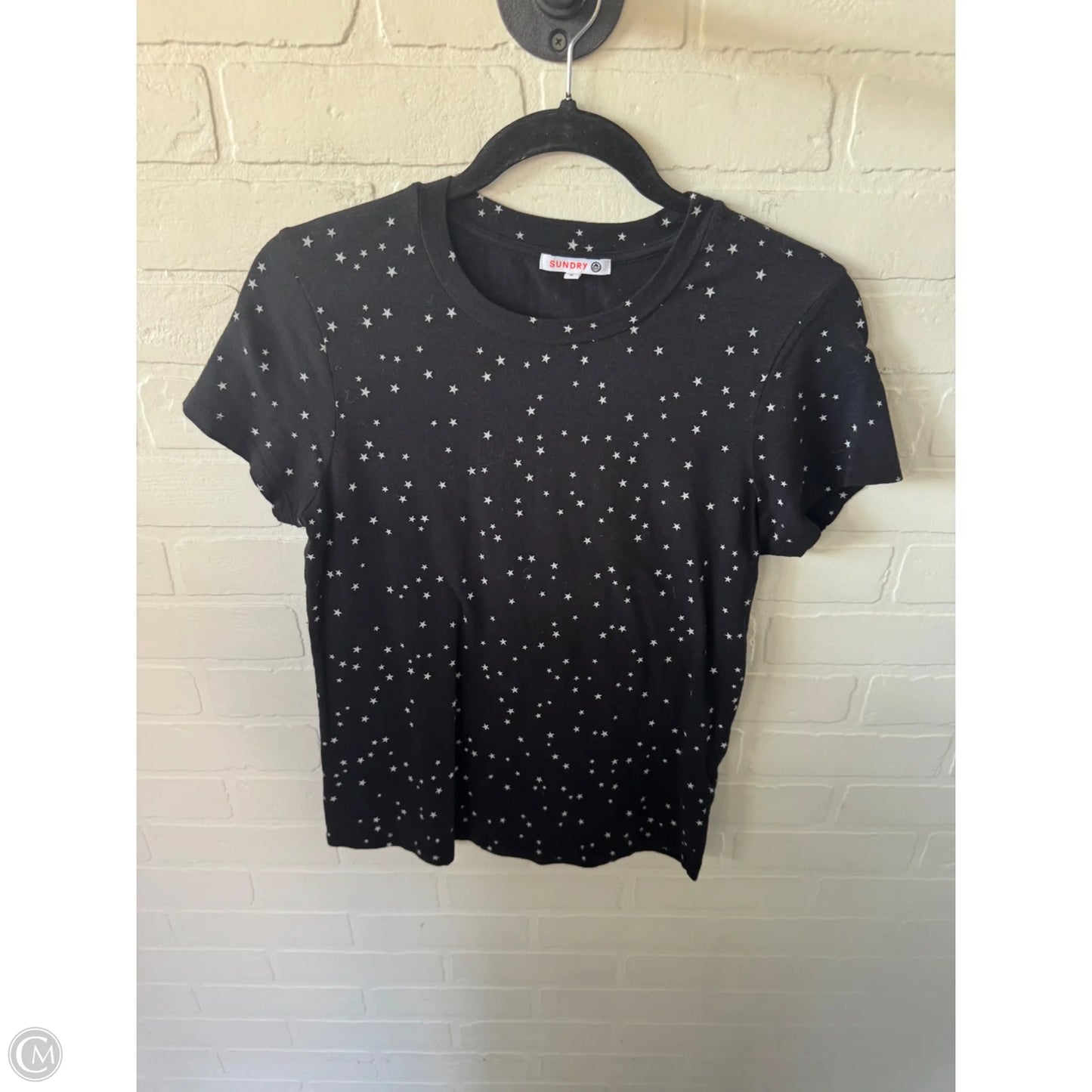 Top Short Sleeve Basic By Sundry In Black & Grey, Size: Xs