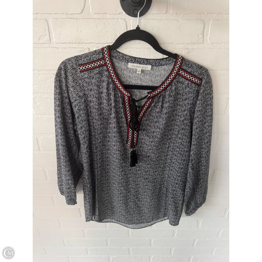 Top 3/4 Sleeve By Daniel Rainn In Black & White, Size: S