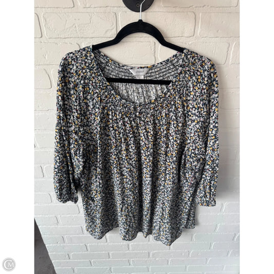 Top Long Sleeve By Cj Banks In Black & Yellow, Size: 2x