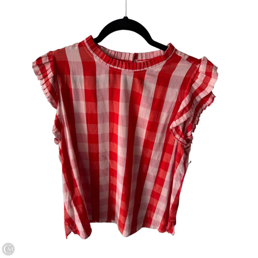 Top Short Sleeve By Loft In Pink & Red, Size: L