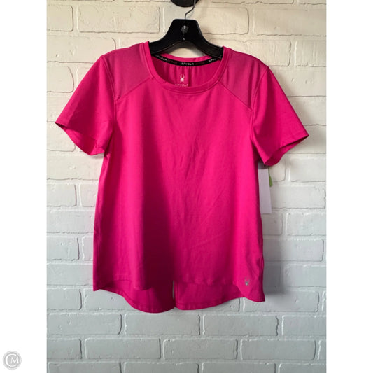 Athletic Top Short Sleeve By Spyder In Pink, Size: S