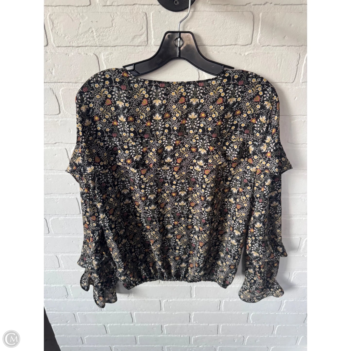 Top Long Sleeve By Max Studio In Black & Yellow, Size: M
