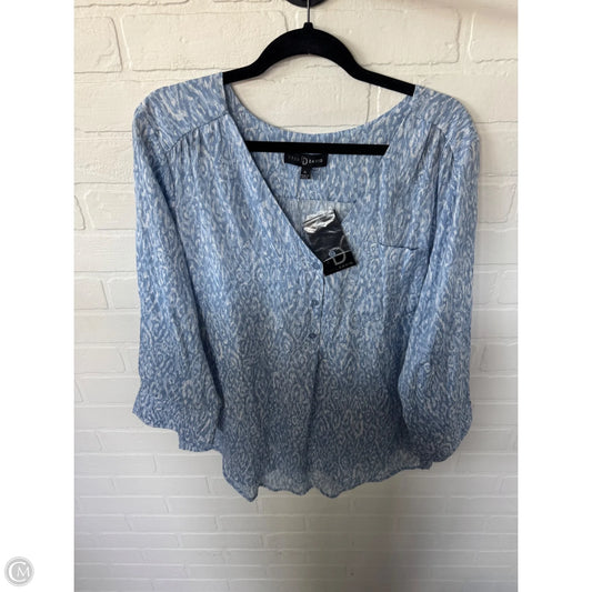 Top 3/4 Sleeve By Fred David In Blue & White, Size: Xl