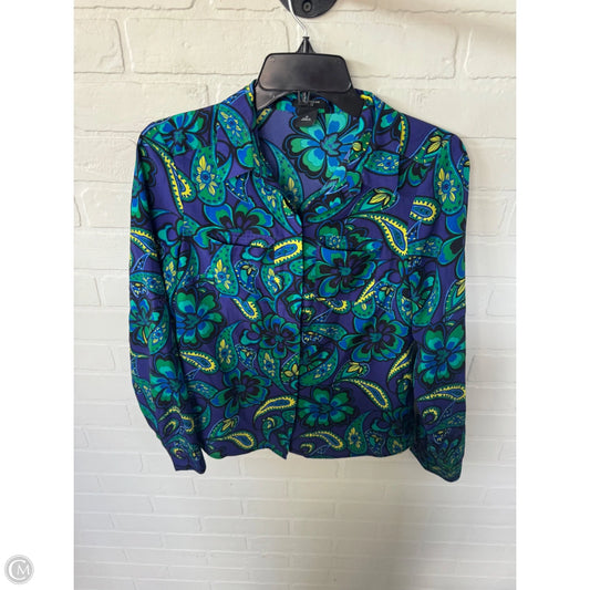 Top Long Sleeve By Ann Taylor In Green & Purple, Size: Sp