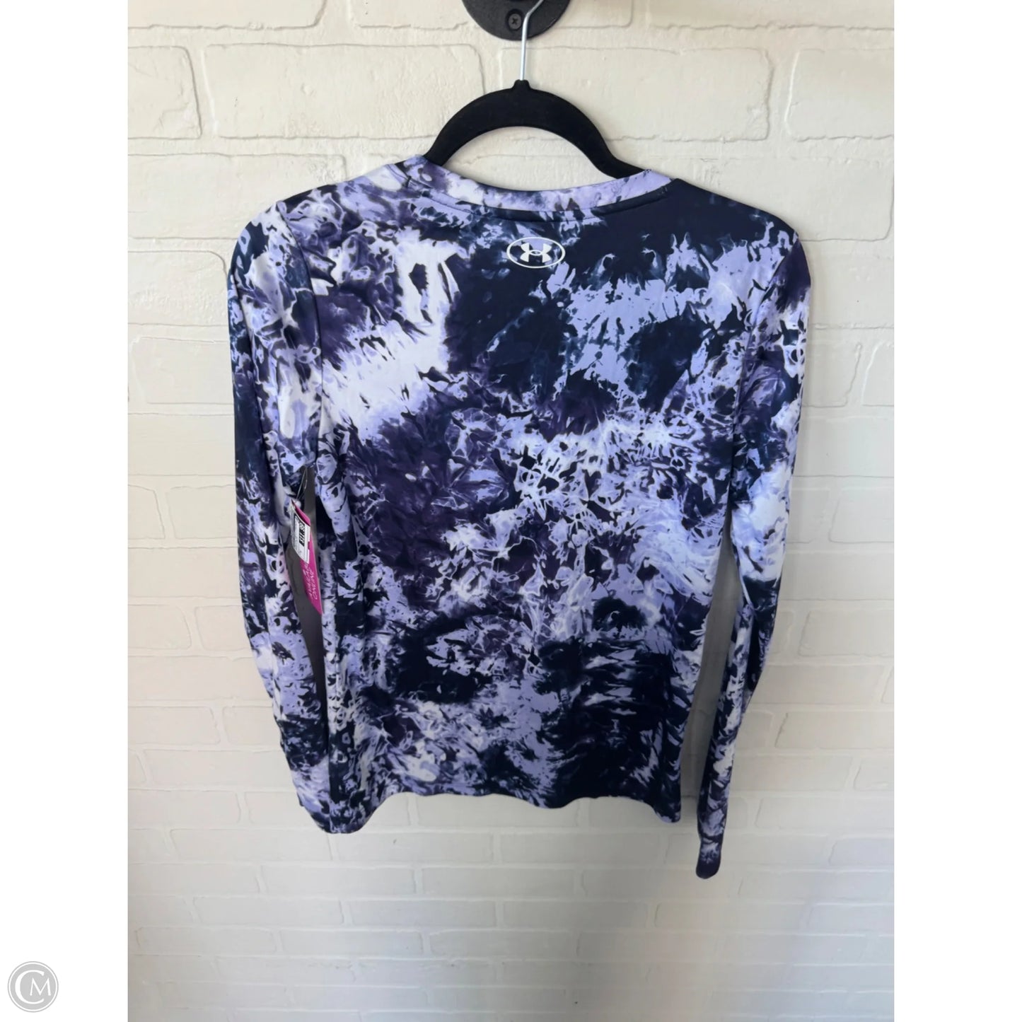 Athletic Top Long Sleeve Crewneck By Under Armour In Purple & White, Size: S