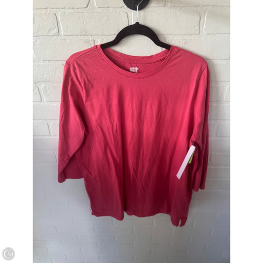 Top 3/4 Sleeve Basic By Lands End In Pink, Size: Xl