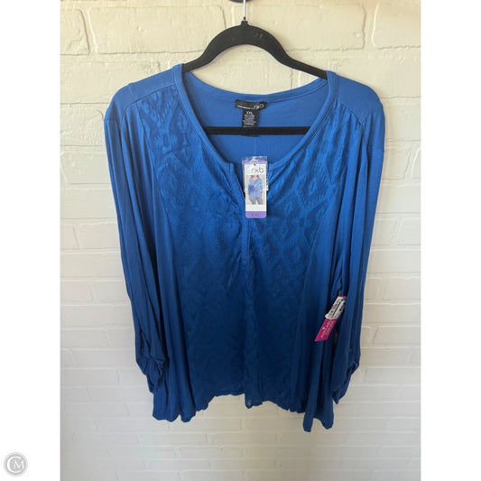 Top Long Sleeve By Rxb In Blue, Size: Xxl