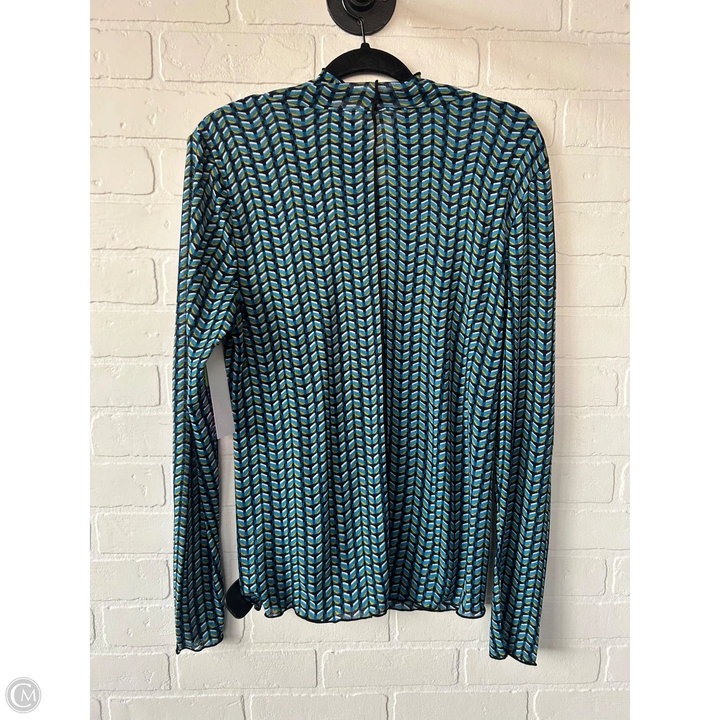 Top Long Sleeve By Daily Practice By Anthropologie In Black & Blue, Size: L