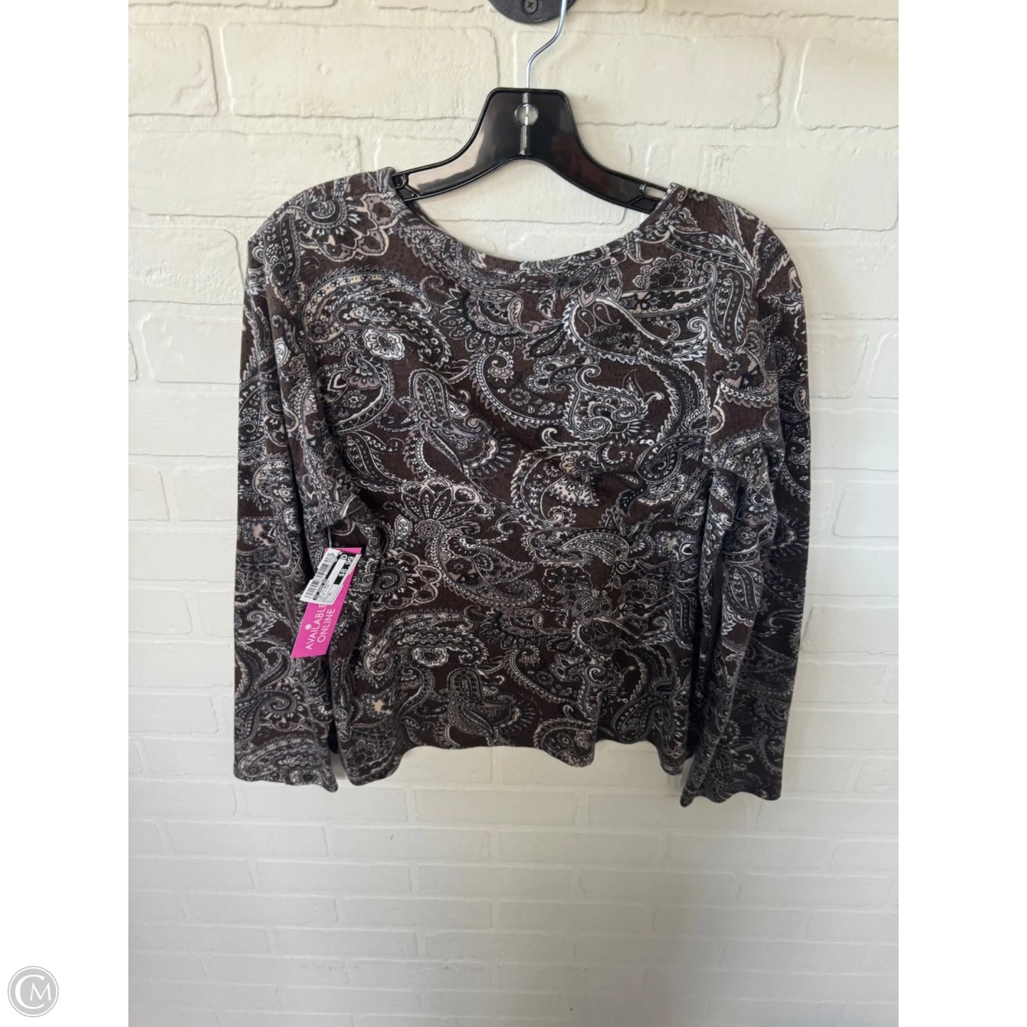 Top Long Sleeve Basic By St Johns Bay In Brown & Tan, Size: Xl