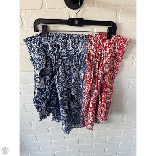 Top 3/4 Sleeve By Chicos In Blue & Red & White, Size: M