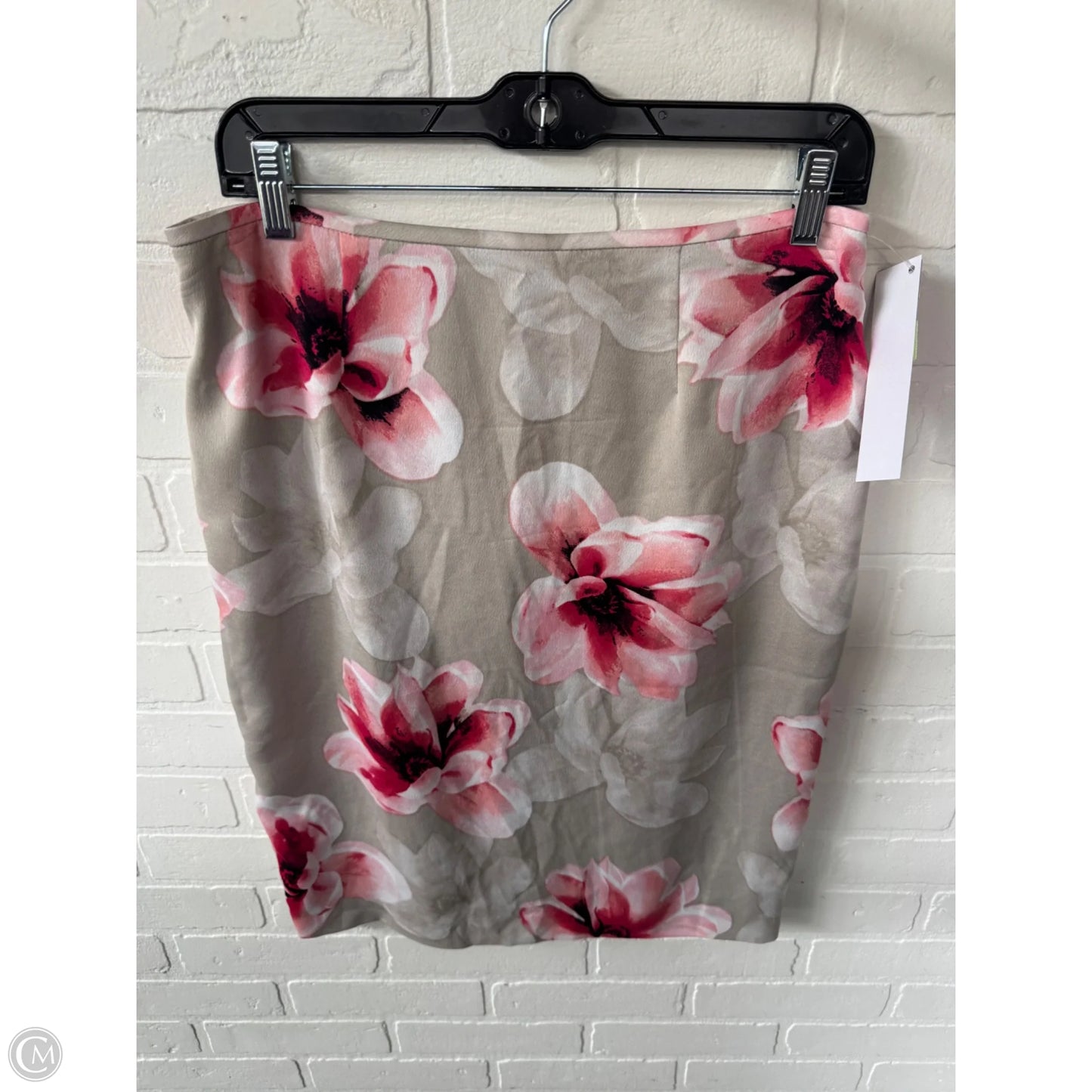 Skirt Midi By Calvin Klein In Pink & Tan, Size: 8