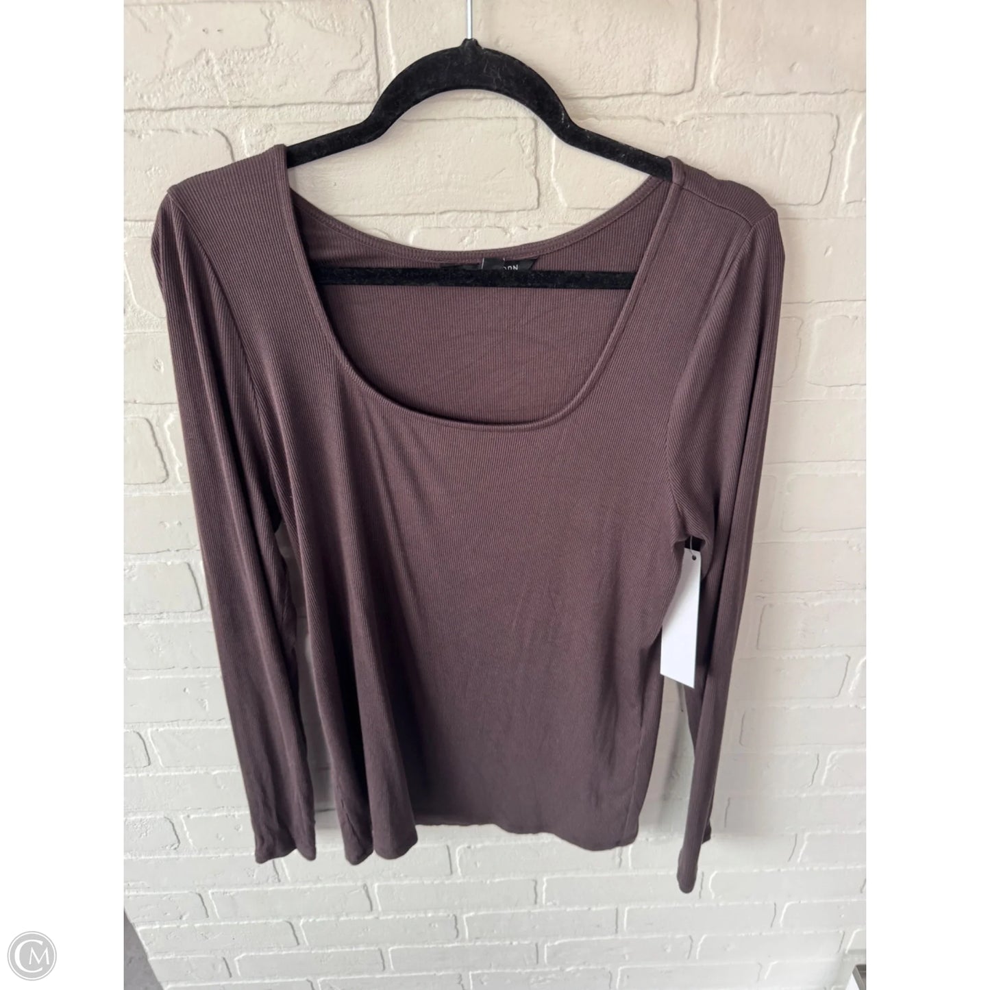 Top Long Sleeve Basic By 41 Hawthorn In Brown, Size: Xl