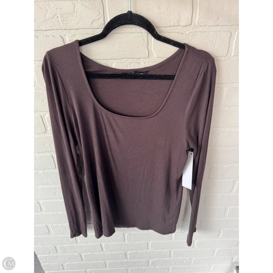 Top Long Sleeve Basic By 41 Hawthorn In Brown, Size: Xl