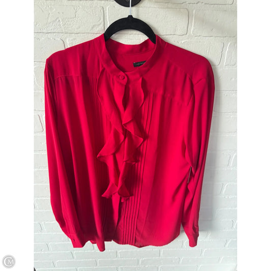 Top Long Sleeve By Ann Taylor In Red, Size: L
